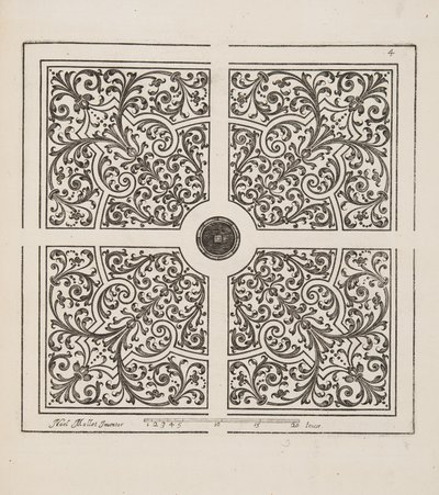 Ontwerp voor Parterre, uit Theatre des Plans et Jardinages, uitgegeven 1652 door Noel Mollet